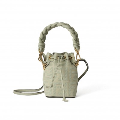 FENDI EMBOSSED FF CANVAS MON TRESOR MINI BAG 8BS010ANXDF1K3B (18*12*10cm)